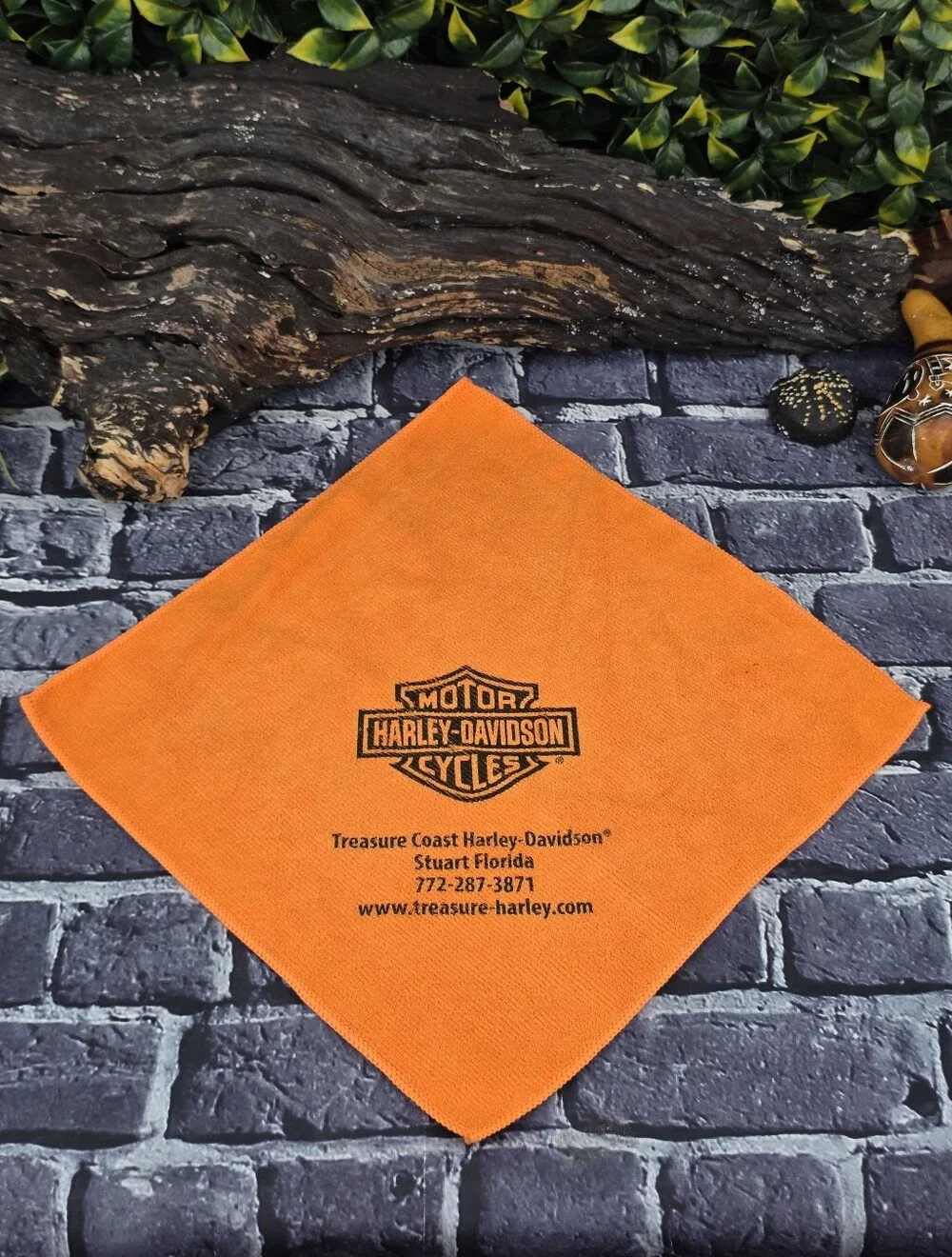 Harley-Davidson Orange Microfiber Cleaning Detailing Cloth